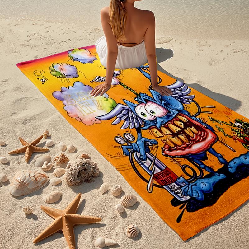 Rat Fink Power Fashion Beach Towel: Ideal for Summer Adventures Soft, absorbent and quick drying suitable for swimming and bathing