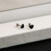 Stainless Steel Geometric Black Series Stud Earrings, Cross Simple Earrings, Love Dripping Oil Personalized Earrings