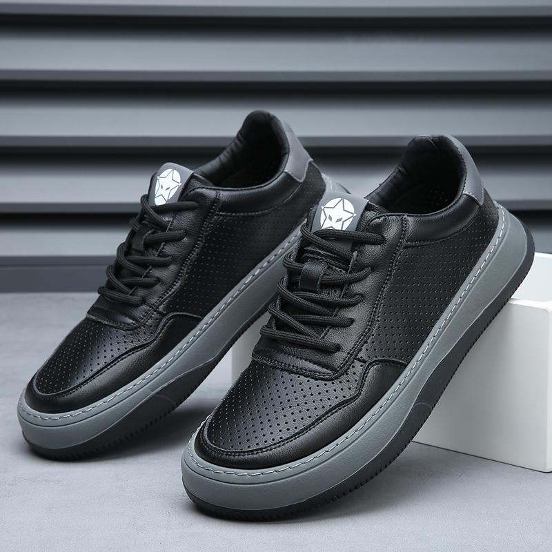 

Модные мужские повседневные туфли в стиле минимализма, дышащие черные белые кроссовки, модные мужские кроссовки для вечеринок, офиса, прогулок, новые модели 44 чёрный