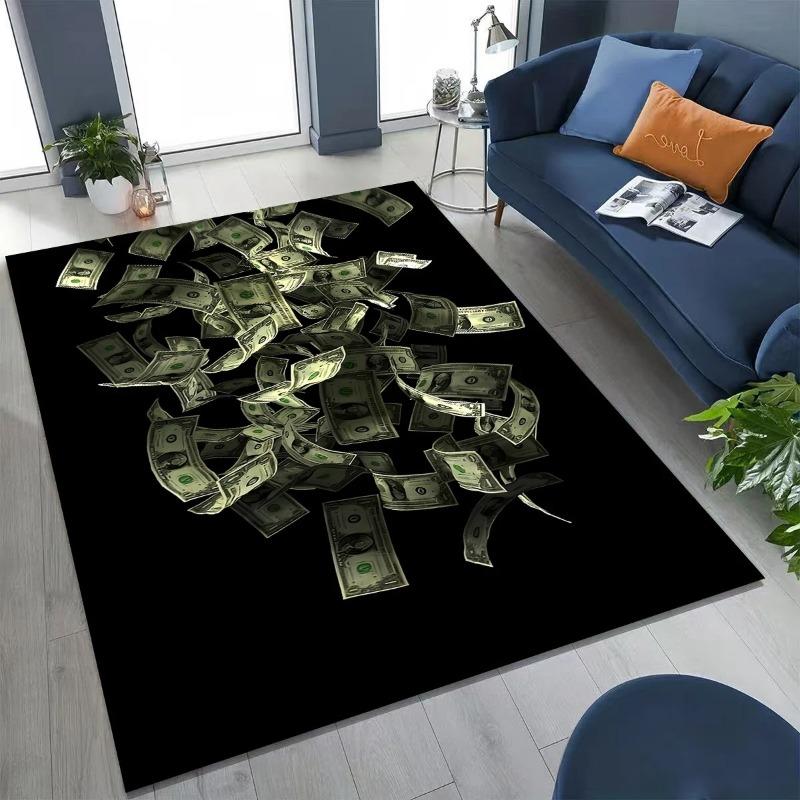 

3D Vortex Illusion Printed Money Usd Euro Pattern Rug for Living Room Creative Mat Large Rugs Anti-slip Bedroom Soft Home Decor 40x60CM