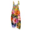Women's Retro Printed Casual Loose, Retro Overalls Cotton And Linen One,piece Pants