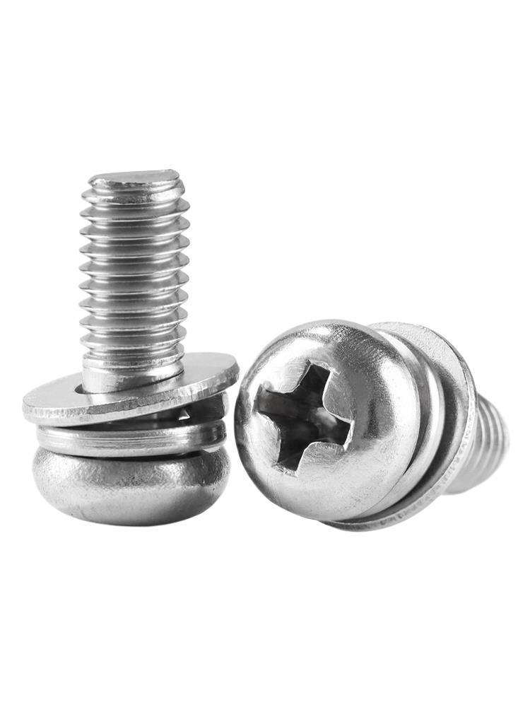 304 Stainless Steel Phillips Pan Head Screw Set with Washers, M2-M8