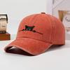 Fashion Cartoon Cat Embroidery Baseball Cap Visor Washed Cotton Peaked Cap Adjustable Sunscreen Hats For Man Women