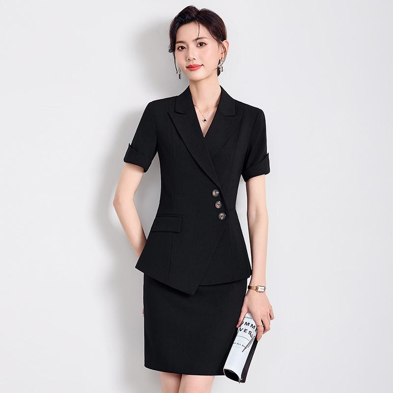 2024 Women's Striped Suit Set: Professional Autumn/Winter Uniform for Hotel, Bank Receptionists