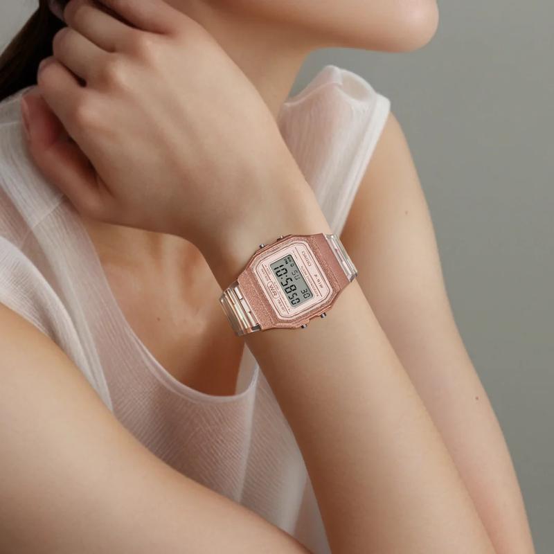 CASIO F-91 series calendar stopwatch alarm clock Quartz resin strap women's watch gray dial F-91WS-7A3