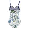 2024 Blue & White Floral Porcelain One-Piece Chiffon Skirt Bikini
