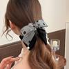 Korean Style Satin Dot Bow Hair Clips Banana Clip Women's Hair Accessories Fashion Ponytail Barrettes Hair Claws Hairpins