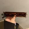 1111 new niche futuristic technology metal two-dimensional rectangular integrated sunglasses exaggerated