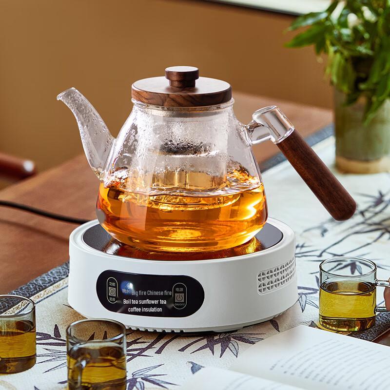 Electric Glass Tea Kettle & Ceramic Stove Set