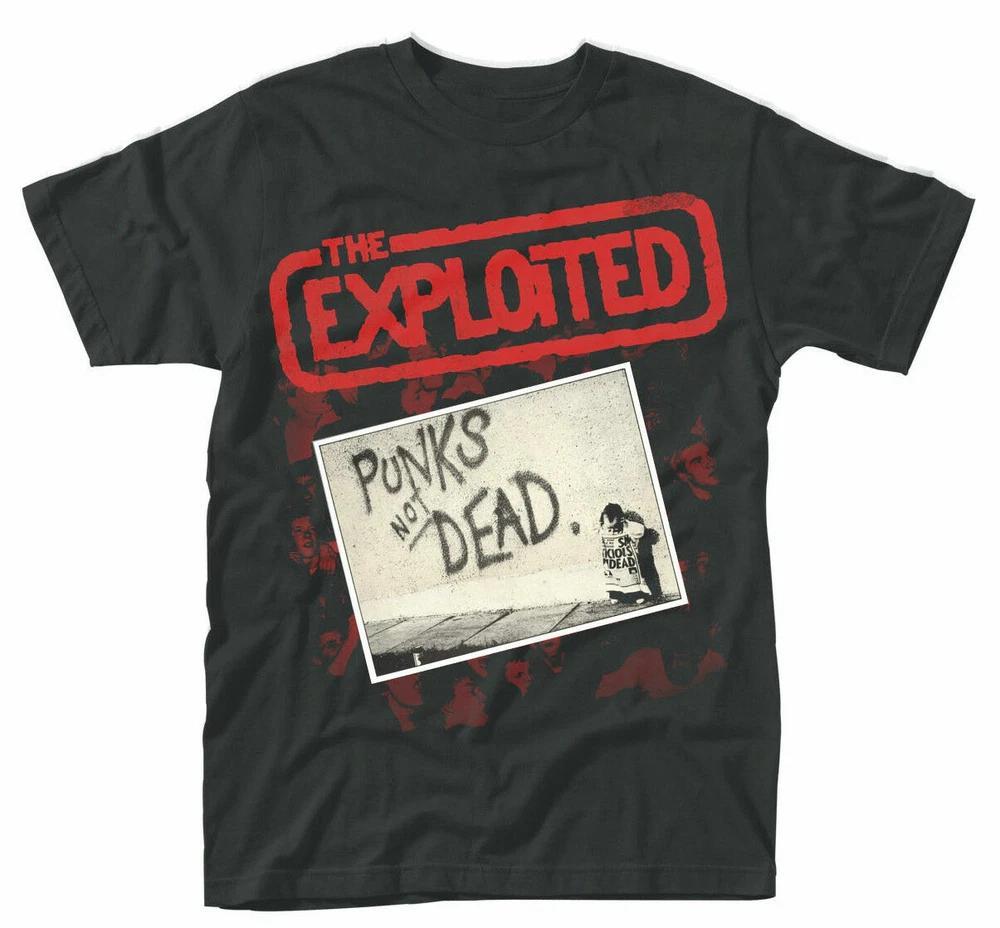 Official The Exploited T Shirt Punks Not Dead Black Unisexs Classic Punk Rock Tee 2XL