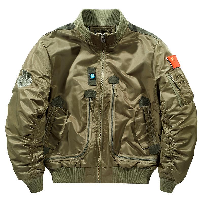 New Air Force Functional Flight Jacket Men's Loose Plus Size Jacket Stand-up Collar Baseball Jersey Tide