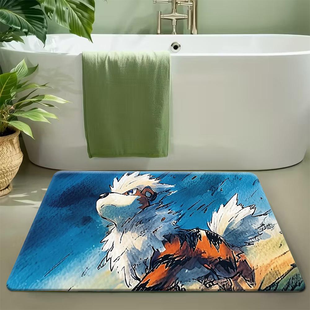 Ash Ketchum & Charizard Lava Cave Adventure Non-Slip Doormat Floor Mat 40x60cm(15x23 in)