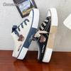 Fashion Comemore Spring Women Cute Bear Canvas Shoes Flat Casual All-match Half Slippers Korean Version Lace Up Ladies Vulcanized Shoe