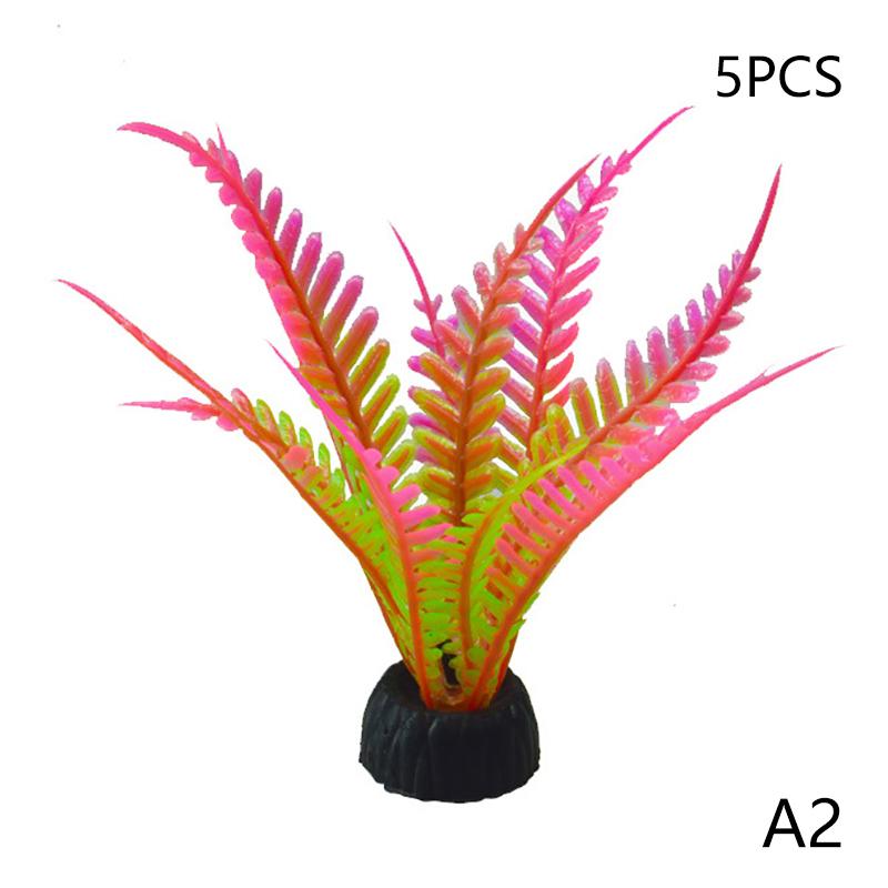 5Pcs Artificial Aquarium Decorative Pvc Aquatic Plants Simulation Water Weeds Ornament Fish Tank Grass Decoration Accessories