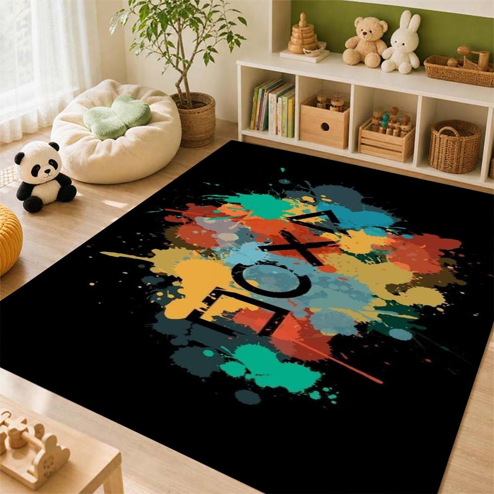 Colorful Game Controllers Patterned Rug Absorbent Nonslip Carpet For Bedroom Kitchen Bathroom Home Decor Halloween Gift