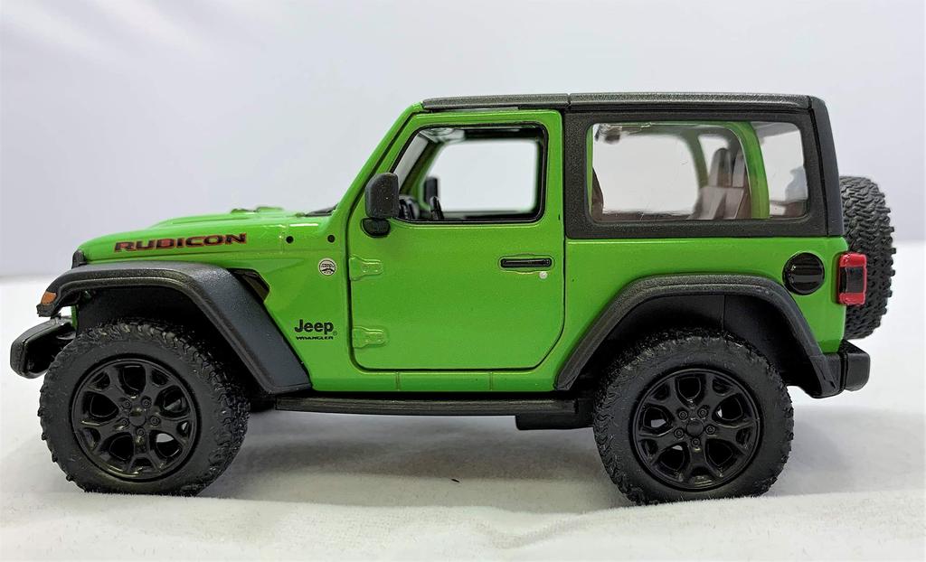 KiNSMART Scale 2018 Jeep Wrangler Pullback Diecast Car 1/34 (Green Hardtop)