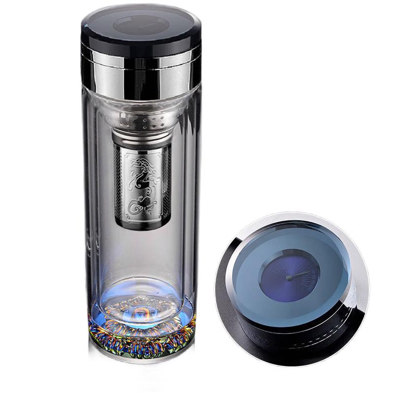 YiSiJia Double-Layer Glass Tea Infuser Mug with Thermometer Lid