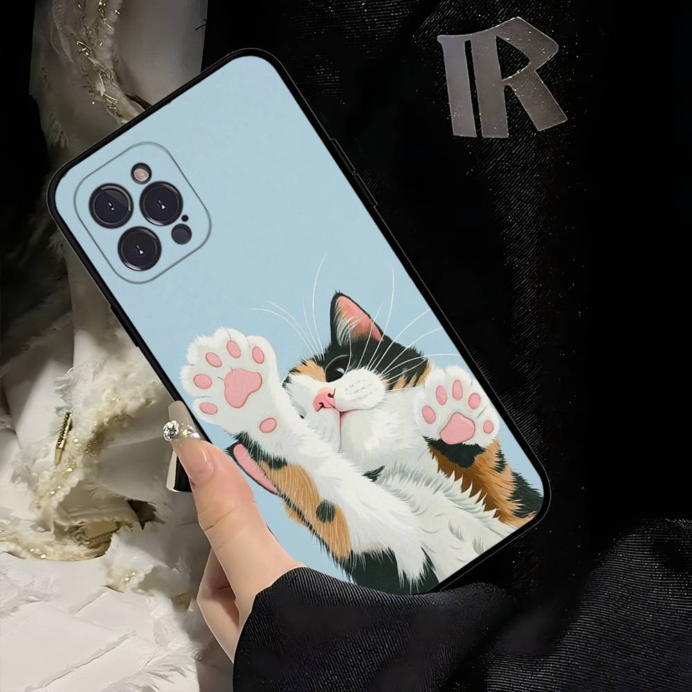 A Cute Comic Cat Phone Case For Iphone 17 Air 16 15 14 13 12 11 Pro Max 16 15 14 Plus TPU Soft Case