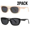 2PACK Retro Y2K Style Small Square Sunglasses Women Cat Eye Sunglasses Fashion Colorful Mirror Goggles Men Punk Sports Glasses