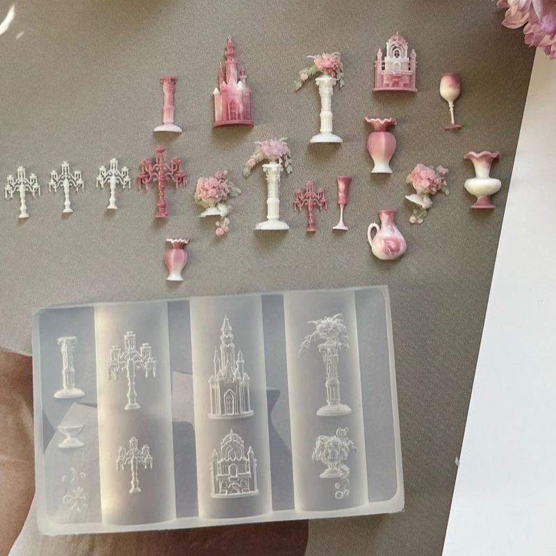 3D Silicone Nail Mold Flower Bow Butterfly Nails Templates Transparent Mold Diy Nail Art Decor Stamping Plates Manicure Tools