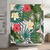 Bright Floral Green Leaves Shower Curtain for Bathroom Decor In Pink and Yellow TaurusDuan Brand Home Accessories