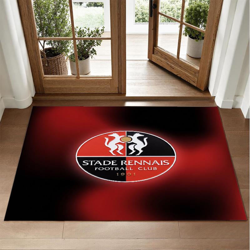 Stade Rennais FC Design Crystal Velvet Rug Soft Decorative Mat for Bedroom Entrance