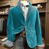 Men's Solid Color Corduroy Warm Pocket Suit Jacket Cardigan Men's Casual Suit