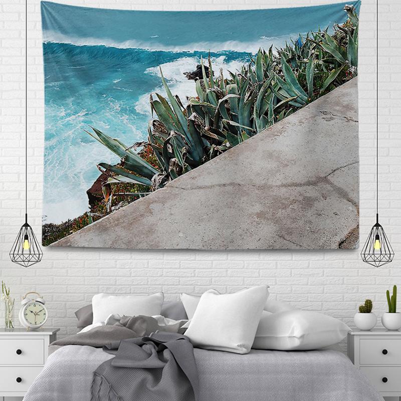 Wall Decor Tapestry Beautiful Room Decoration Blue Beach Accessories Wall Hanging Large Fabric Wall Home Autumn Decoration