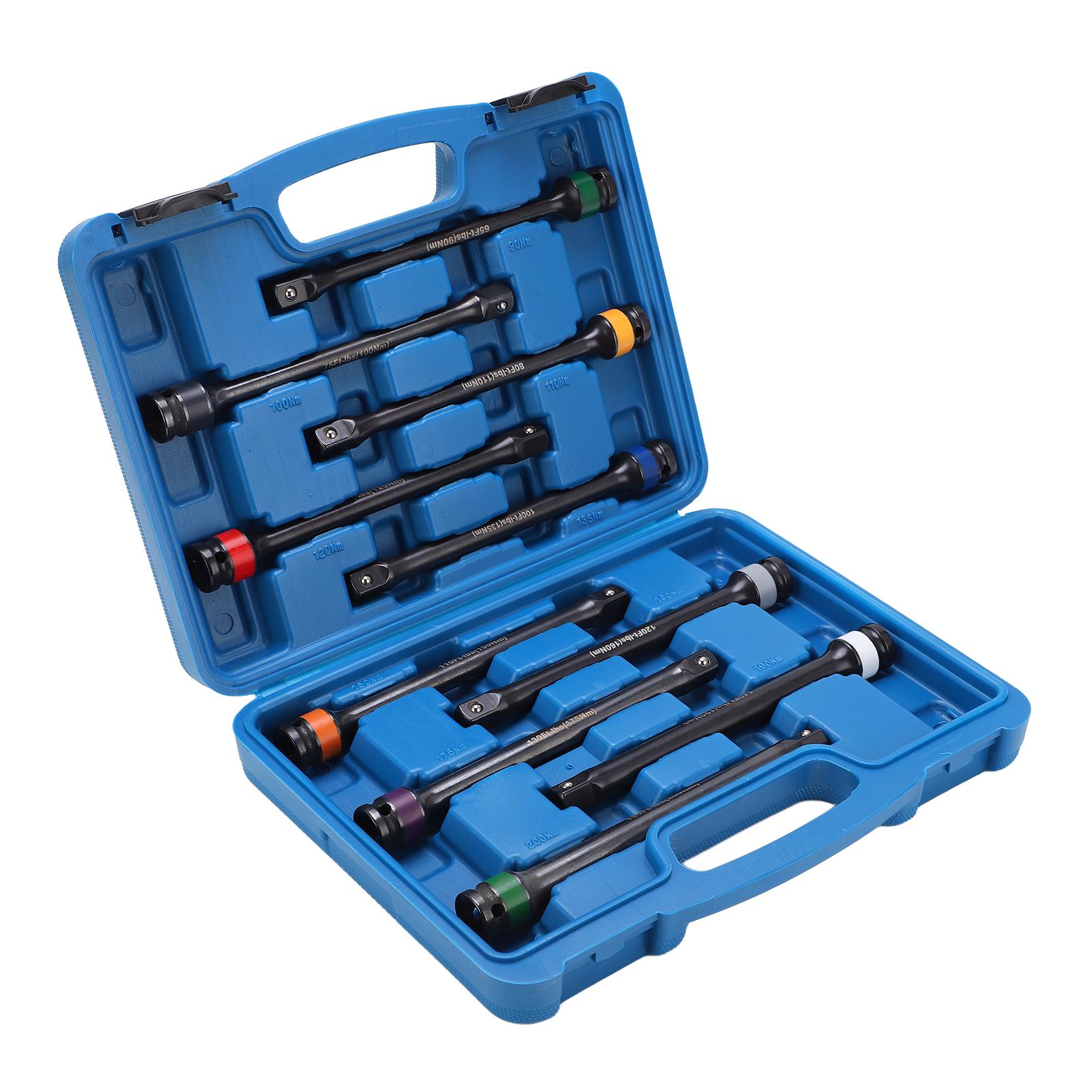 

10 шт. Удлинитель с ограничением крутящего момента Прочный Долговечный Сверхмощный Безопасный Набор удлинителей с ограничением крутящего момента с цветовой кодировкой