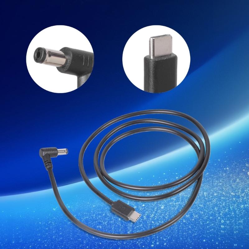 Flexible Enabled Charging Cable Type C To 5.5x2.1mm Right Angle Connector for Modems Set Top Boxes 9V/12V/20V Output