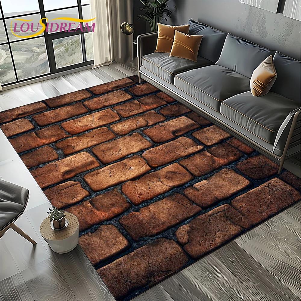 27 Style New Brick Stone Building Wall Originality Rug Carpet for Living Room Bedroom Home Decor,kids Non-slip for Sofa Doormat