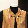 2026 Women's Plus Size Chinese-Style Frog Button Vest - Spring/Autumn Thin Retro Gilet for Middle-aged & Elderly