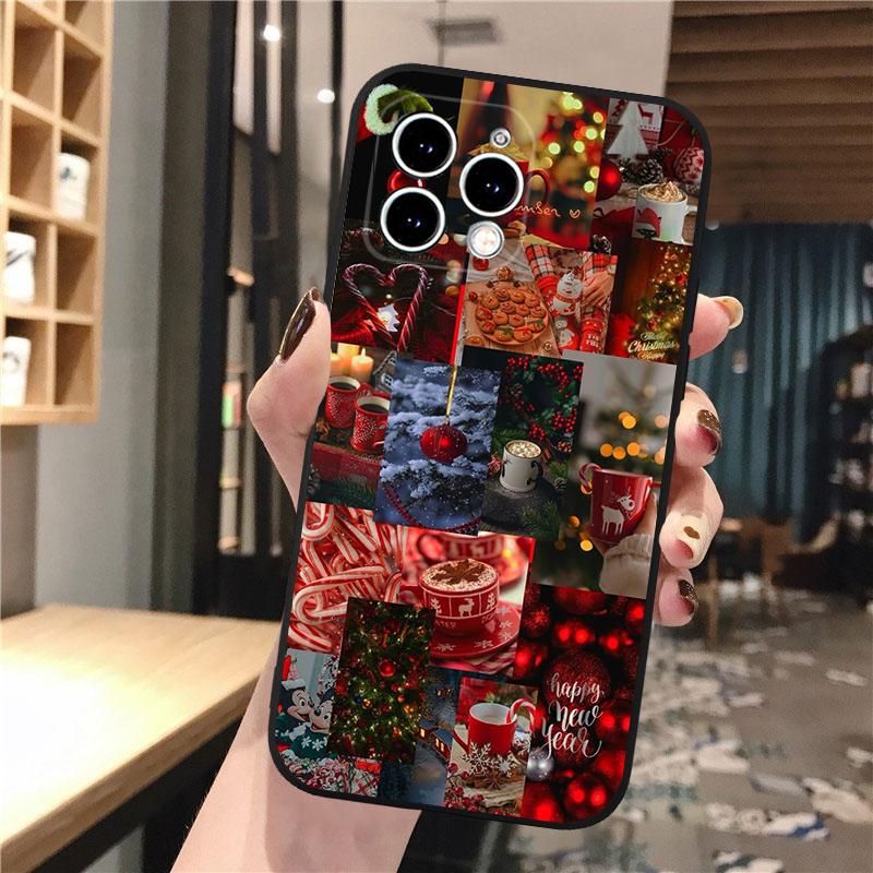 Phone Case Carcasa Funda For iPhone 17 Pro Max Air 16 15 14 13 Pro Max 15 16 Pro 15Plus Santa Christmas Tree Case