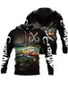 Sweat à capuche unisexe avec impression numérique 3D Motif pêcheur Luya pull de sport d'extérieur