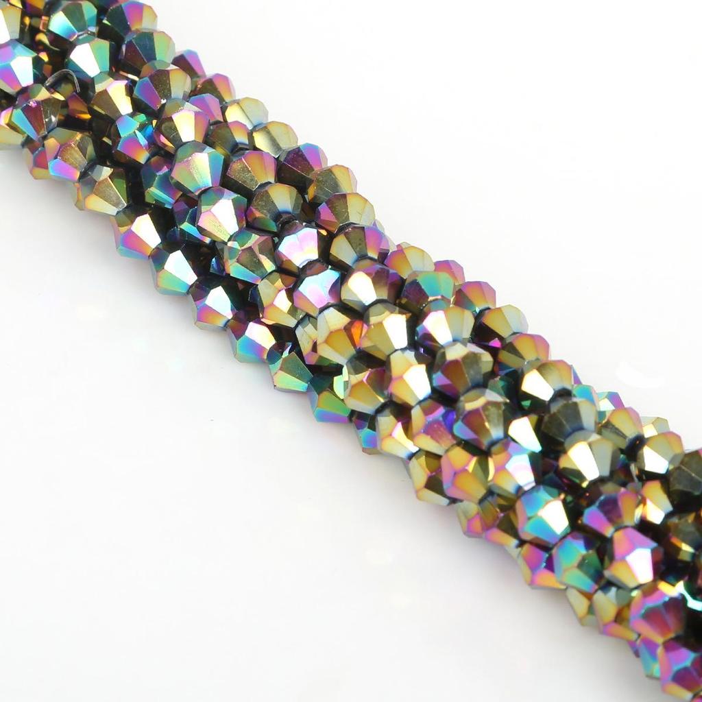 6mm DIY Colored Glass Crystal Pointed Beads for Jewelry and Phone Chain Accessories