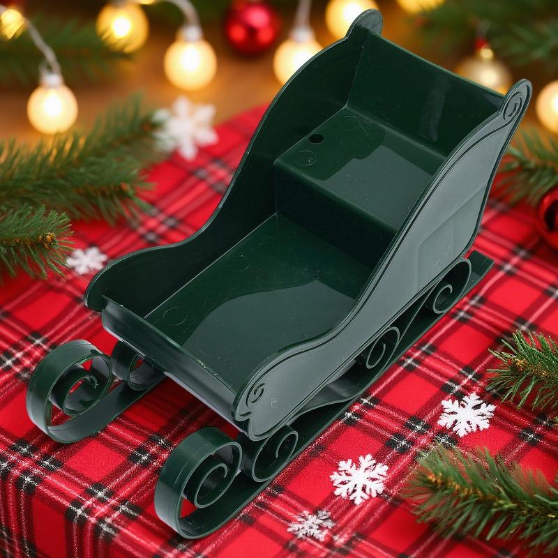 Christmas Sleigh Decor Classic Red Miniature Sled Ornament for Xmas Tree Hanging Holiday Home Decorations Merry Christmas Gift