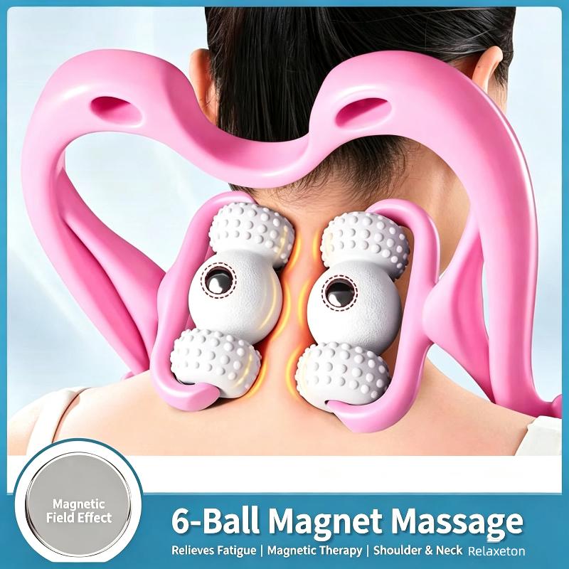 Handheld Neck And Shoulder Massager With 6 Balls, Relaxes Neck, Shoulders, And The Entire Body