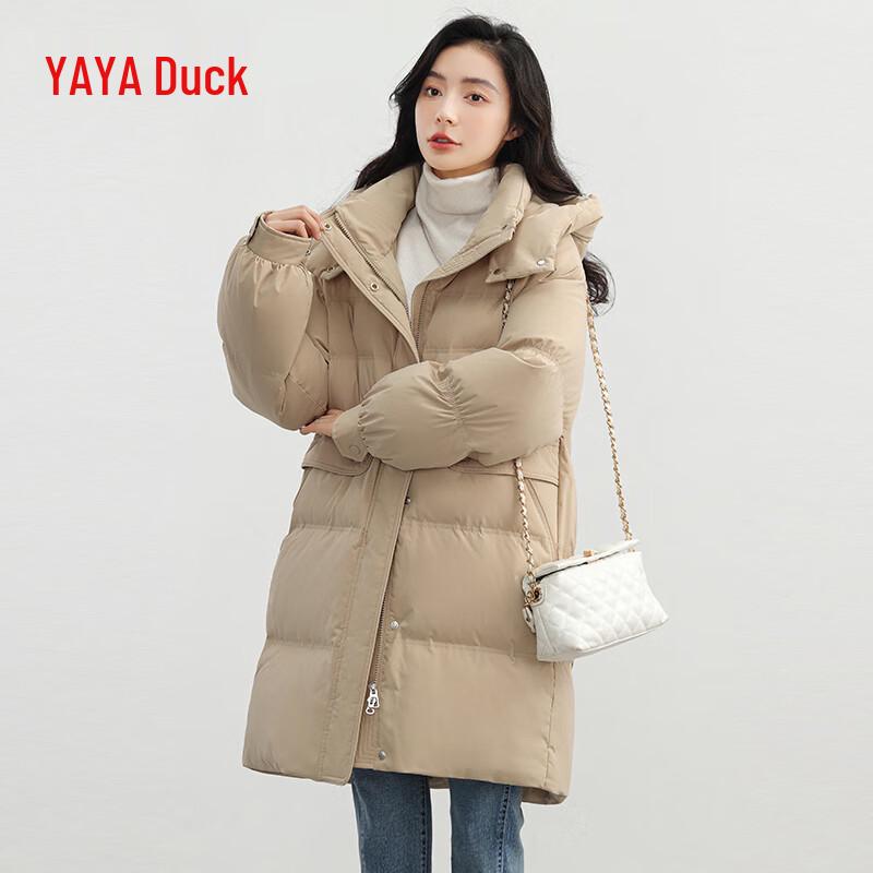 YAYA 2024 Women's Long Hooded Down Jacket