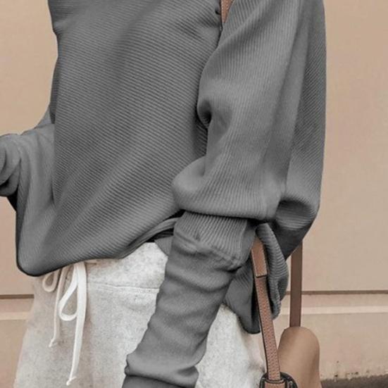Women Sweater Off Shoulder Raglan Sleeve Pullover Knitted All Match One Shoulder Top for Daily Wear