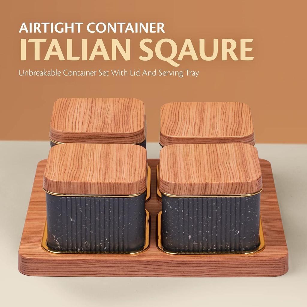 Tablett, Trockenobst-Box-Set mit Serviertablett zum Servieren von Süßigkeiten, Chips, Keksen und anderen Snacks (4 Stück, Weiß, Polypropylen) (grau)