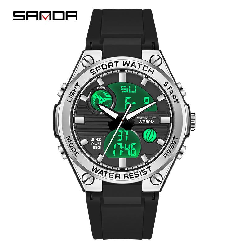 Sanda Couple's Multifunctional Smart Sports Watches - Men's & Women's Waterproof Outdoor Trendy Electronic Watches for Students