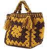 Raw Wool Knitting Kit Large Motif Bag In Mustard -