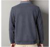 Men's Winter 2025 Faux Two-Piece Fleece-Lined Sweatshirt, Solid Color, Turn-Down Collar, Thick and Warm Long-Sleeve.