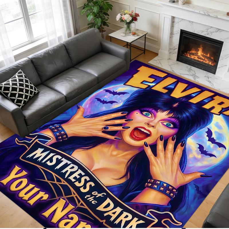 Crystal Velvet Rug Custom Name Text, Soft Non Slip Floor Mat Home DecorElvira Mistress of the Dark