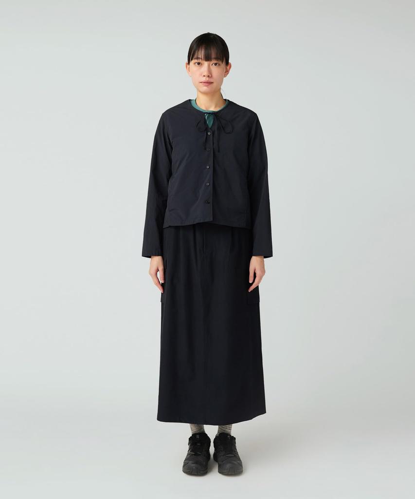 Snow Peak Garment Dyed Blouse Long Sleeve Black SH-25AW001, Women's Top,