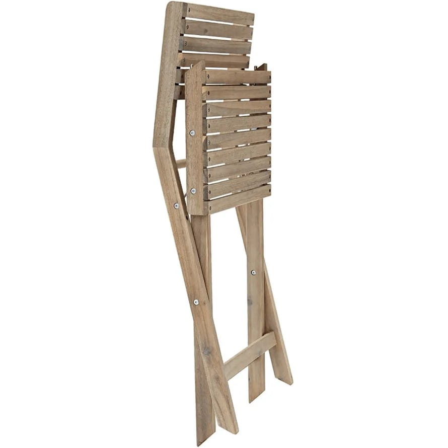 A set of two folding chairs made of exotic acacia
