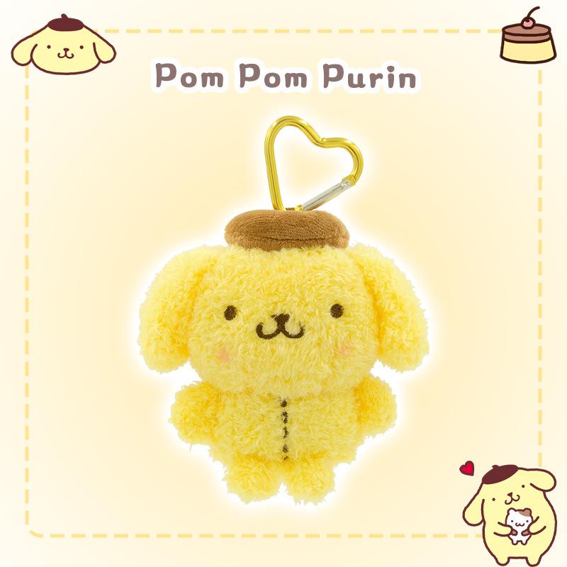 Sanrio Hello Kitty Melody Cinnamoroll Keroppi Pompom Purin Stuffed Toys Pendant Plush Toys Keyring Anime Keychain Birthday Gift