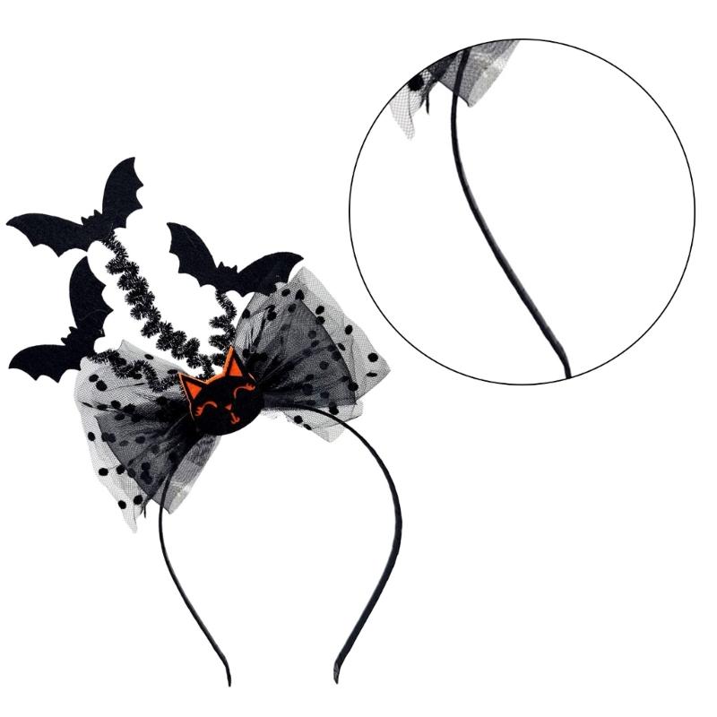 Gothic Bat Devil Hairband Soft Elastic Headwear Hair Hoop For Costume Event Themed Gatherings