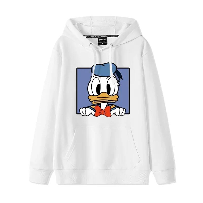 Children's Clothing MINISO Donald Duck Daisy Duck Hooded Hoodie Girl Sweater Loose Cartoon Kids Pullover Coat Anime Hoodie
