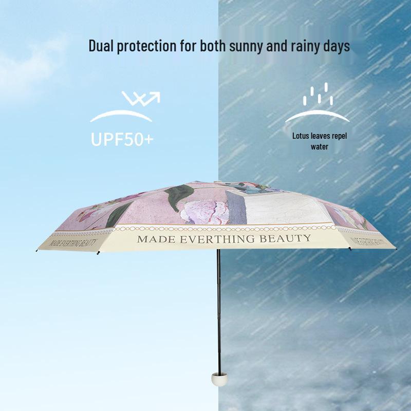 Świeży Styl Przenośny Mini Automatyczny Składany Parasol Damski z Ochroną Przeciwsłoneczną i UV